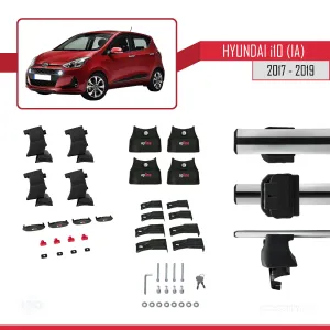 Hyundai i10 (IA) 2017-2019 Arası ile uyumlu ACE-4 Ara Atkı Tavan Barı GRİ thumb 4