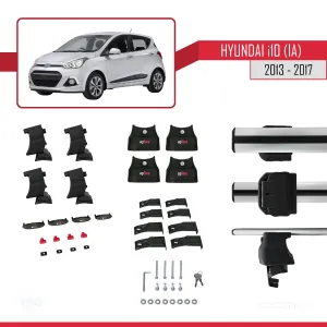 Hyundai i10 (IA) 2013-2017 Arası ile uyumlu ACE-4 Ara Atkı Tavan Barı GRİ thumb 4