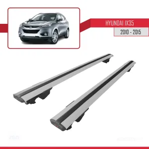 Hyundai IX35 2010-2015 Arası ile uyumlu HOOK Model Anahtar Kilitli Ara Atkı Tavan Barı GRİ thumb 4