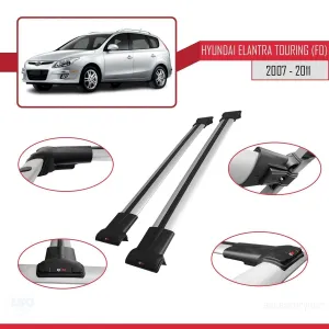 Hyundai Elantra Touring (FD) 2007-2011 Arası ile Uyumlu FLY Model Ara Atkı Tavan Barı GRİ thumb 5