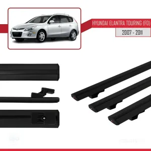 Hyundai Elantra Touring (FD) 2007-2011 Arası ile uyumlu Basic Model Ara Atkı Tavan Barı SİYAH 3 ADET thumb 3