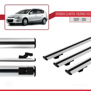 Hyundai Elantra Touring (FD) 2007-2011 Arası ile uyumlu Basic Model Ara Atkı Tavan Barı GRİ 3 ADET thumb 3