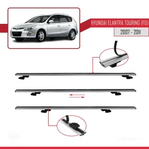 Hyundai Elantra Touring (FD) 2007-2011 Arası ile uyumlu Basic Model Ara Atkı Tavan Barı GRİ 3 ADET thumb 5