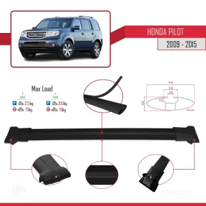 Honda Pilot 2009-2015 Arası ile uyumlu FLY Model Ara Atkı Tavan Barı SİYAH 3 ADET BAR thumb 4