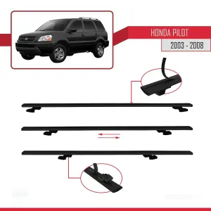 Honda Pilot 2003-2008 Arası ile uyumlu Basic Model Ara Atkı Tavan Barı SİYAH 3 ADET thumb 5