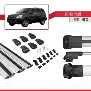 Honda Pilot 2003-2008 Arası ile uyumlu ACE-1 Ara Atkı Tavan Barı GRİ 3 ADET BAR thumb 5