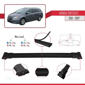 Honda Odyssey 2011-2017 Arası ile uyumlu FLY Model Ara Atkı Tavan Barı SİYAH thumb 4
