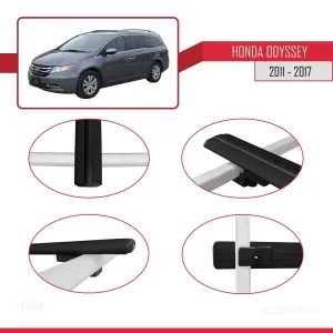Honda Odyssey 2011-2017 Arası ile uyumlu Basic Model Ara Atkı Tavan Barı SİYAH 3 ADET thumb 4
