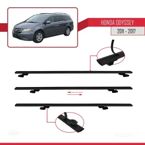 Honda Odyssey 2011-2017 Arası ile uyumlu Basic Model Ara Atkı Tavan Barı SİYAH 3 ADET thumb 5