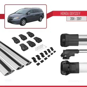 Honda Odyssey 2011-2017 Arası ile uyumlu ACE-1 Ara Atkı Tavan Barı GRİ 3 ADET BAR thumb 5