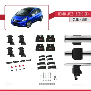 Honda Jazz II serie / Fit (GE) 2007-2014 Arası ile uyumlu ACE-4 Ara Atkı Tavan Barı GRİ thumb 4