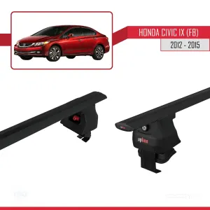 Honda Civic IX (FB) Sedan 2012-2015 Arası ile uyumlu ACE-4 Ara Atkı Tavan Barı SİYAH thumb 5