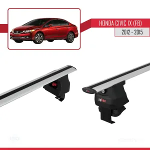 Honda Civic IX (FB) Sedan 2012-2015 Arası ile uyumlu ACE-4 Ara Atkı Tavan Barı GRİ thumb 3