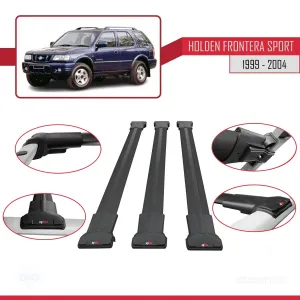 Holden Frontera Sport 1999-2004 Arası ile Uyumlu FLY Model Ara Atkı Tavan Barı SİYAH 3 ADET BAR thumb 5