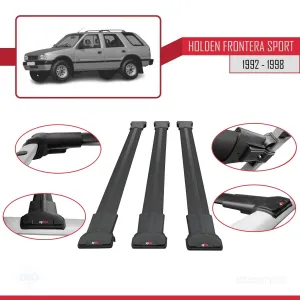 Holden Frontera Sport 1992-1998 Arası ile Uyumlu FLY Model Ara Atkı Tavan Barı SİYAH 3 ADET BAR thumb 5
