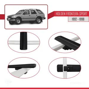 Holden Frontera Sport 1992-1998 Arası ile uyumlu Basic Model Ara Atkı Tavan Barı SİYAH 3 ADET thumb 4