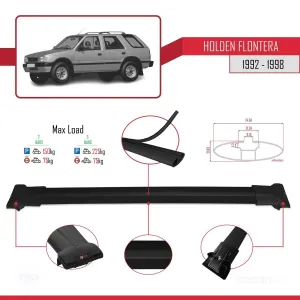 Holden Frontera 1992-1998 Arası ile Uyumlu FLY Model Ara Atkı Tavan Barı SİYAH thumb 4