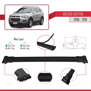 Holden Captiva 2006-2018 Arası ile Uyumlu FLY Model Ara Atkı Tavan Barı SİYAH 3 ADET BAR thumb 4