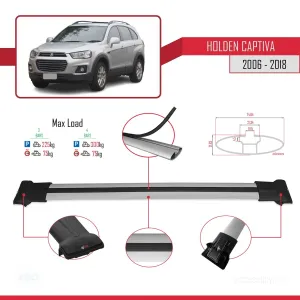 Holden Captiva 2006-2018 Arası ile Uyumlu FLY Model Ara Atkı Tavan Barı GRİ 3 ADET BAR thumb 4