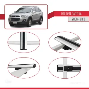 Holden Captiva 2006-2018 Arası ile uyumlu Basic Model Ara Atkı Tavan Barı GRİ 3 ADET thumb 4
