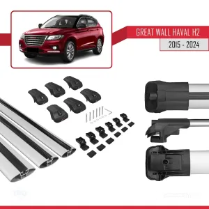 Great Wall Haval H2 2015 ve Sonrası ile uyumlu ACE-1 Ara Atkı Tavan Barı GRİ 3 ADET BAR thumb 5