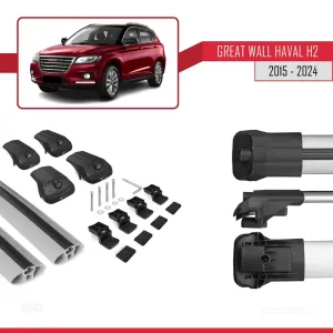 Great Wall Haval H2 2015 ve Sonrası ile uyumlu ACE-1 Ara Atkı Tavan Barı GRİ thumb 5