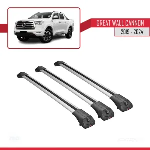 Great Wall Cannon 2019 ve Sonrası ile uyumlu ACE-1 Ara Atkı Tavan Barı GRİ 3 ADET BAR thumb 3