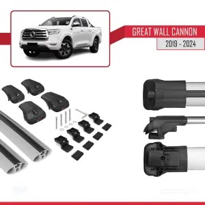 Great Wall Cannon 2019 ve Sonrası ile uyumlu ACE-1 Ara Atkı Tavan Barı GRİ thumb 5