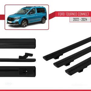 Ford Turneo Connect 2022 ve Sonrası ile uyumlu Basic Model Ara Atkı Tavan Barı SİYAH 3 ADET thumb 5