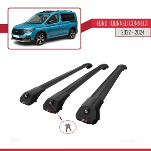 Ford Turneo Connect 2022 ve Sonrası ile uyumlu ACE-1 Ara Atkı Tavan Barı SİYAH 3 ADET BAR thumb 4