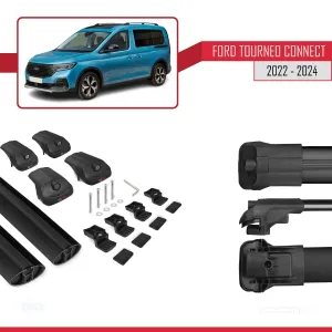 Ford Turneo Connect 2022 ve Sonrası ile uyumlu ACE-1 Ara Atkı Tavan Barı SİYAH thumb 5