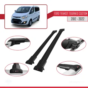 Ford Transit Tourneo - Custom 2012-2023 Arası ile uyumlu FLY Model Ara Atkı Tavan Barı SİYAH thumb 5