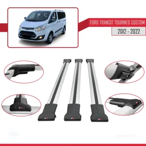 Ford Transit Tourneo - Custom 2012-2023 Arası ile uyumlu FLY Model Ara Atkı Tavan Barı GRİ 3 ADET BAR thumb 5