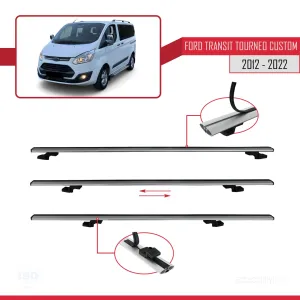 Ford Transit Tourneo - Custom 2012-2023 Arası ile uyumlu Basic Model Ara Atkı Tavan Barı GRİ 3 ADET thumb 5