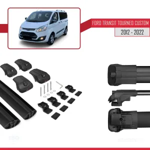 Ford Transit Tourneo - Custom 2012-2023 Arası ile uyumlu ACE-1 Ara Atkı Tavan Barı SİYAH thumb 5