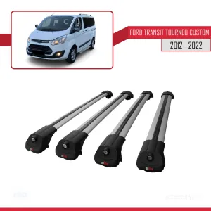 Ford Transit Tourneo - Custom 2012-2023 Arası ile uyumlu ACE-1 Ara Atkı Tavan Barı GRİ 4 ADET BAR thumb 4