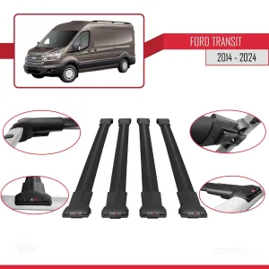 Ford Transit 2014 ve Sonrası ile uyumlu FLY Model Ara Atkı Tavan Barı SİYAH 4 ADET BAR thumb 5