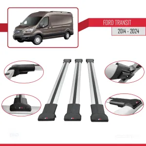 Ford Transit 2014 ve Sonrası ile uyumlu FLY Model Ara Atkı Tavan Barı GRİ 3 ADET BAR thumb 5