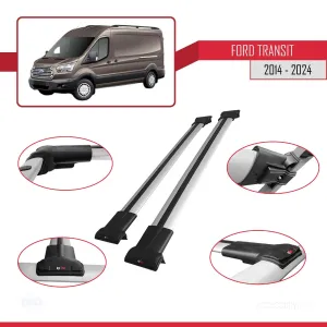Ford Transit 2014 ve Sonrası ile Uyumlu FLY Model Ara Atkı Tavan Barı GRİ thumb 4
