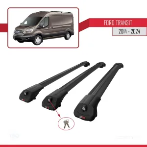 Ford Transit 2014 ve Sonrası ile uyumlu ACE-1 Ara Atkı Tavan Barı SİYAH 3 ADET BAR thumb 4