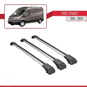 Ford Transit 2014 ve Sonrası ile uyumlu ACE-1 Ara Atkı Tavan Barı GRİ 3 ADET BAR thumb 3