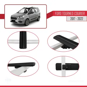 Ford Tourneo Courier 2017-2022 Arası ile uyumlu Basic Model Ara Atkı Tavan Barı SİYAH 3 ADET thumb 4