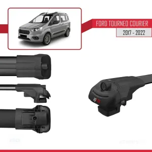 Ford Tourneo Courier 2017-2022 Arası ile uyumlu ACE-1 Ara Atkı Tavan Barı SİYAH 4 ADET BAR thumb 5