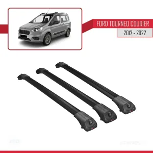 Ford Tourneo Courier 2017-2022 Arası ile uyumlu ACE-1 Ara Atkı Tavan Barı SİYAH 3 ADET BAR thumb 3