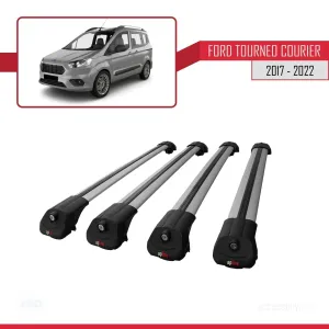 Ford Tourneo Courier 2017-2022 Arası ile uyumlu ACE-1 Ara Atkı Tavan Barı GRİ 4 ADET BAR thumb 4