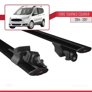 Ford Tourneo Courier 2014-2017 Arası ile uyumlu HOOK Model Anahtar Kilitli Ara Atkı Tavan Barı SİYAH thumb 5