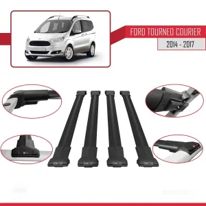 Ford Tourneo Courier 2014-2017 Arası ile uyumlu FLY Model Ara Atkı Tavan Barı SİYAH 4 ADET BAR thumb 5