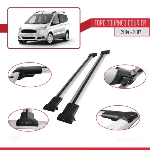 Ford Tourneo Courier 2014-2017 Arası ile uyumlu FLY Model Ara Atkı Tavan Barı GRİ thumb 5