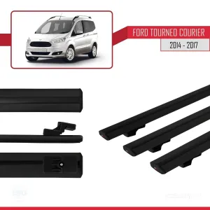 Ford Tourneo Courier 2014-2017 Arası ile uyumlu Basic Model Ara Atkı Tavan Barı SİYAH 3 ADET thumb 3
