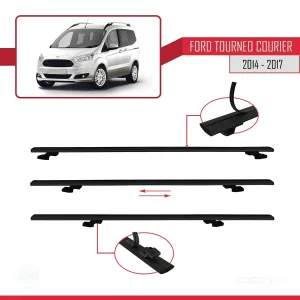 Ford Tourneo Courier 2014-2017 Arası ile uyumlu Basic Model Ara Atkı Tavan Barı SİYAH 3 ADET thumb 5